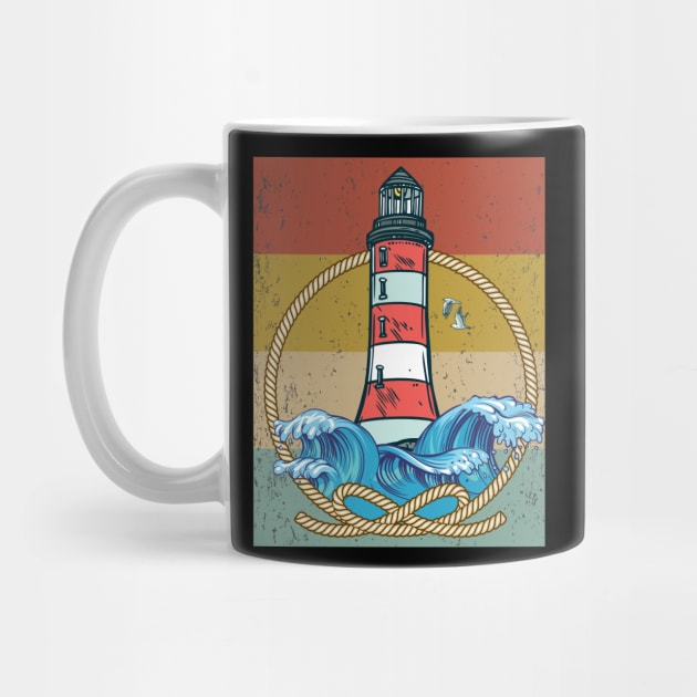 Lighthouse Sea Seagull Coast Shipping Vintage by Monstershirts